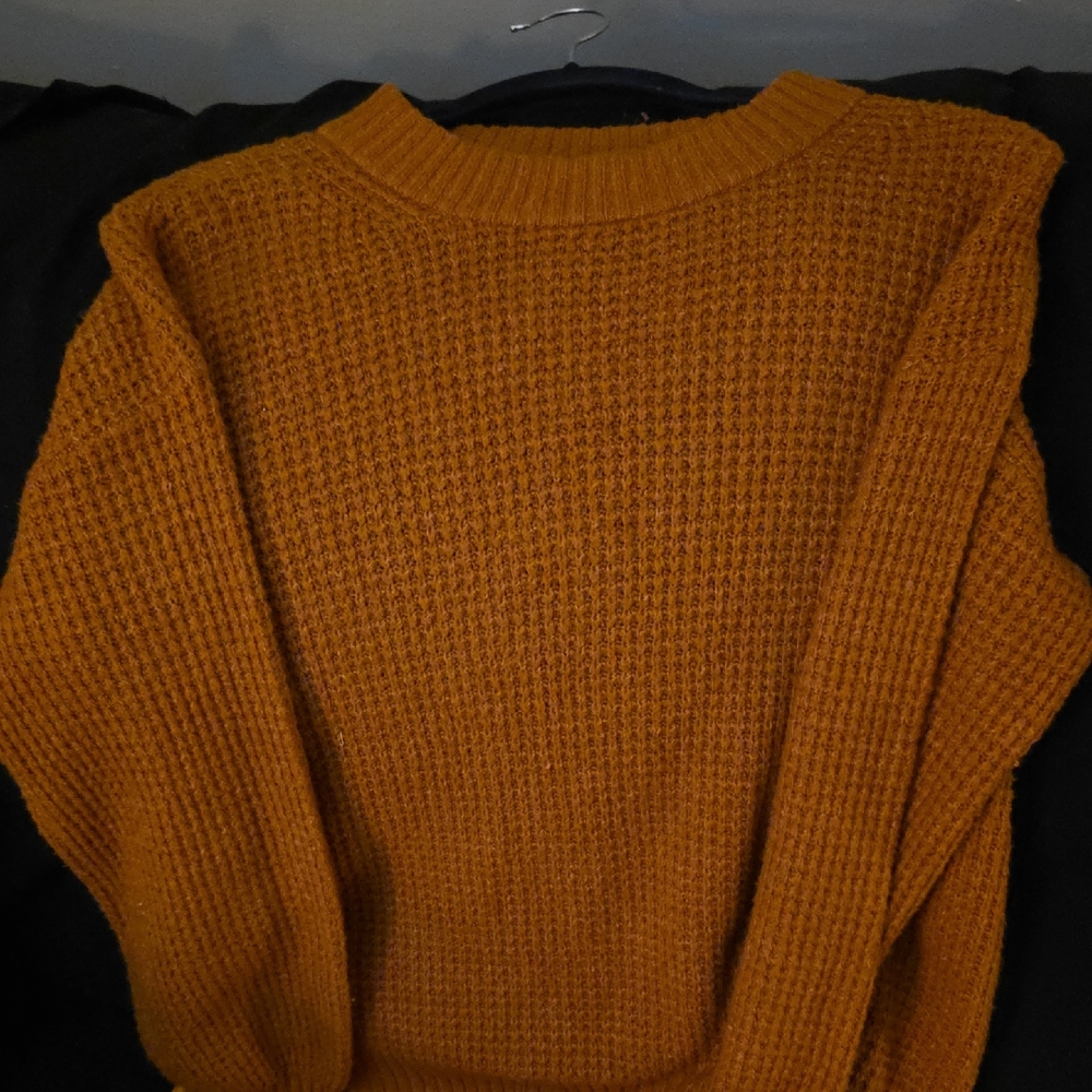 American Eagle Sweater Women's Amber,/Rust  Crewneck, Plain, Soft. Good Layering